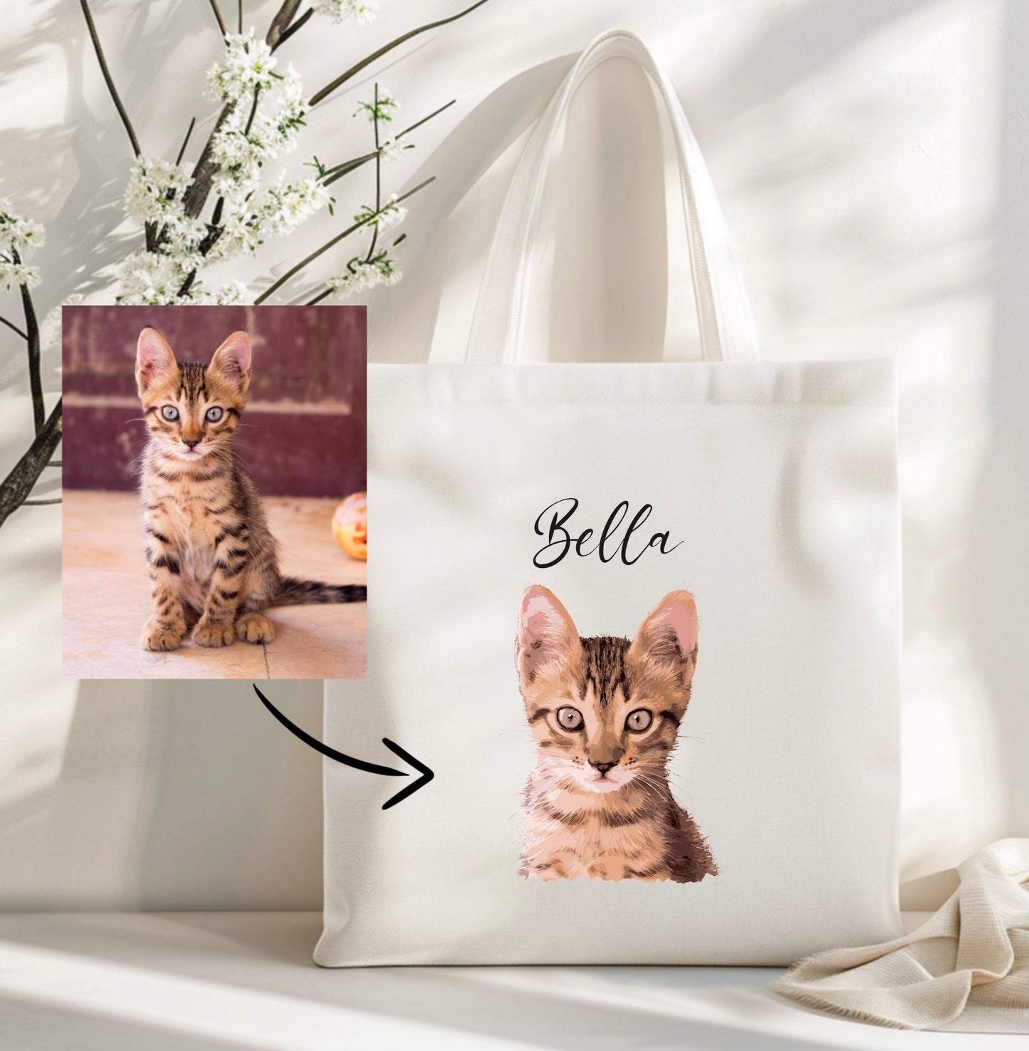 Custom pet tote bag