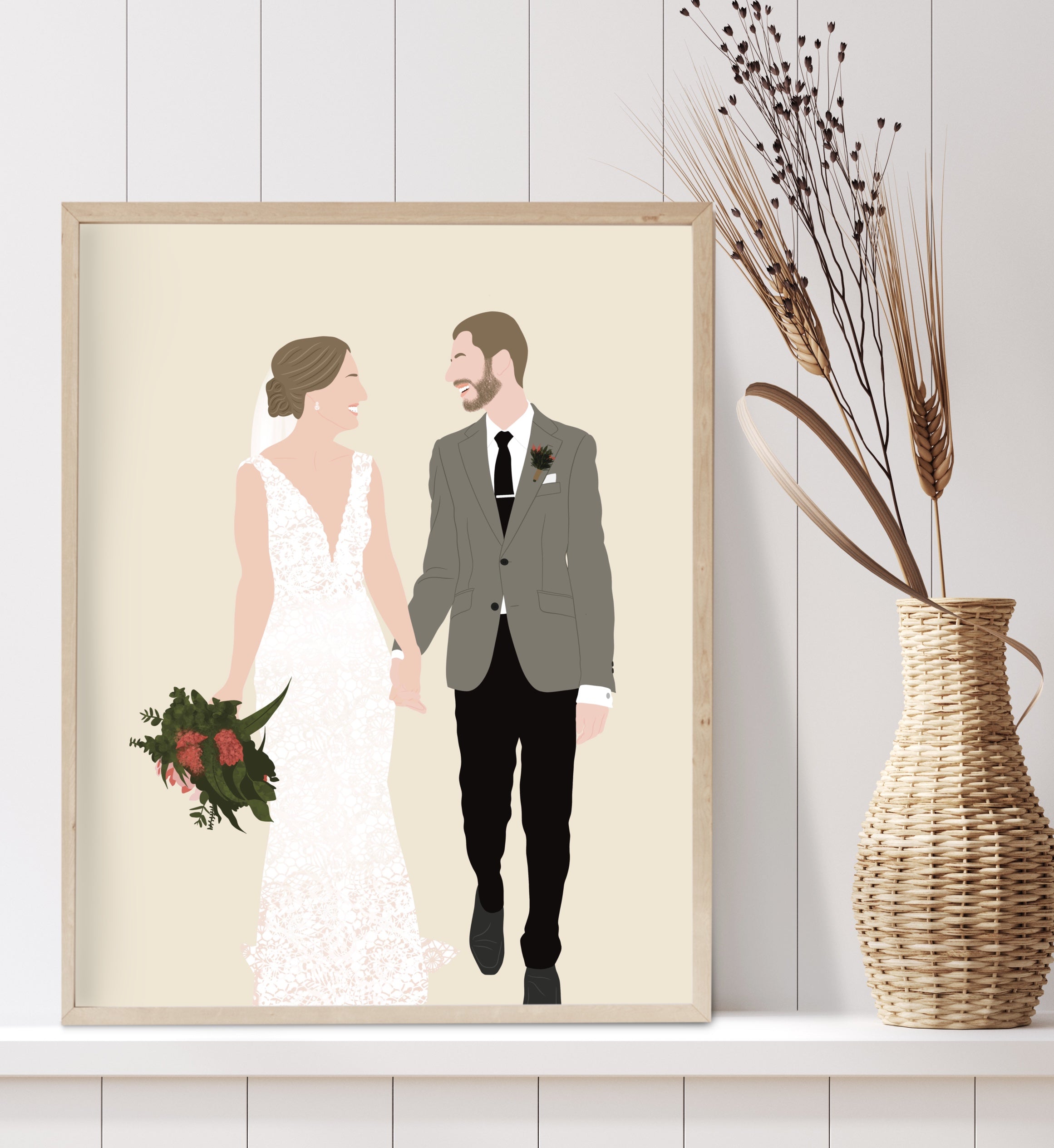 Custom Memorial Wedding Photo Drawing | store DIGITAL FILE