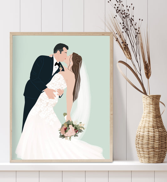 Custom wedding digital illustration